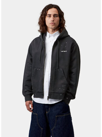 FELPA HOODED PAINTER, 89EJ Black, destroy wash, splatter, small