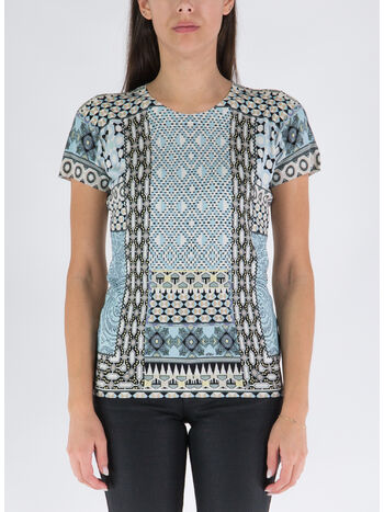 T-SHIRT IN SETA PATCHWORK, 250 MULTICOLOR, small