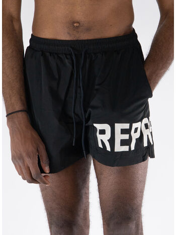 COSTUME DA BAGNO CON LOGO, 01 BLACK, small