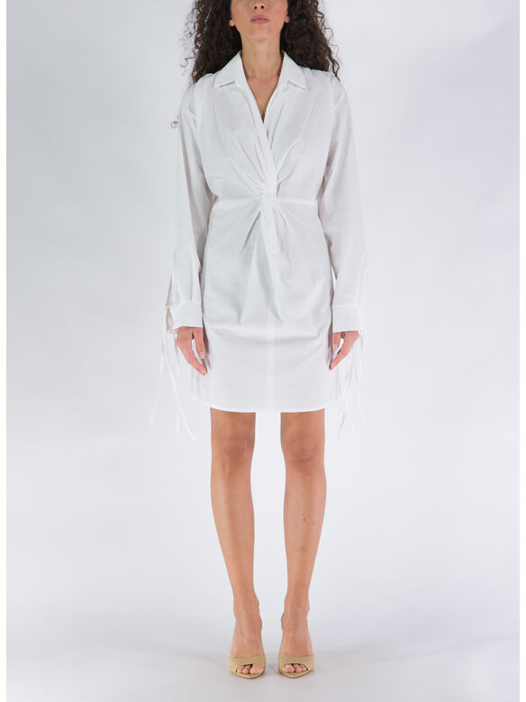 ABITO CORTO WITH RIBBED KNIT, 0474 IVORY 000, medium