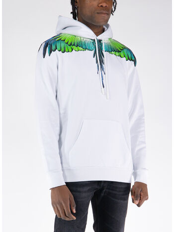 FELPA HOODIE ICON WINGS, 0150 WHITE LIGHT GREEN, small