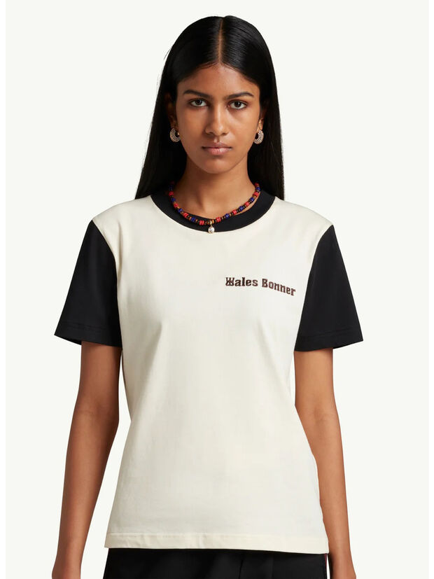 T-SHIRT MORNING, BLACK AND IVORY, large