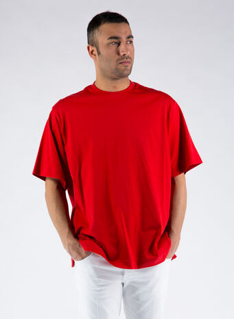 T-SHIRT CLASSIC PAPER JERSEY, SCARLET, small