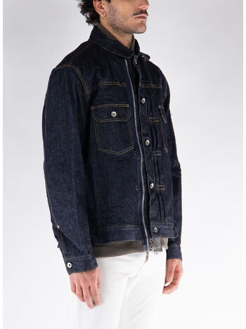 GIACCA BLUSA IN DENIM, 499 INDIGO, small