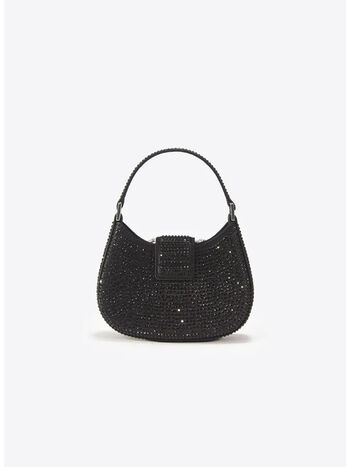 BORSA RHINESTONE MICRO CRESCENT, BLACK, small