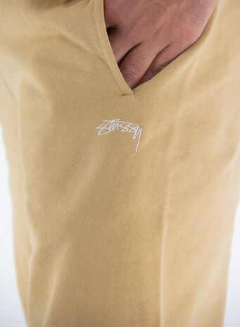 PANTALONE OVERDYED STOCK LOGO, TAN, small