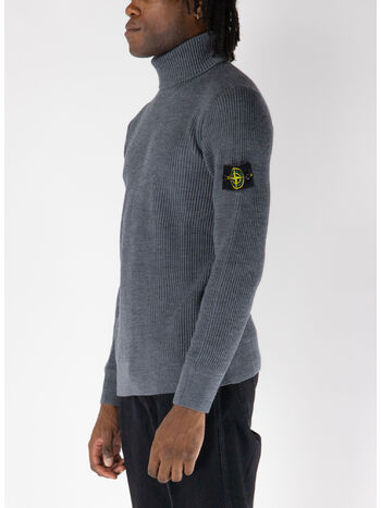 MAGLIONE DOLCEVITA FULL RIB RWS WOOL, V0M67 MELANGE DARK GREY, small