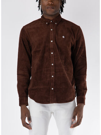 CAMICIA IN VELLUTO DI COTONE A COSTE MADISON CORD, , small