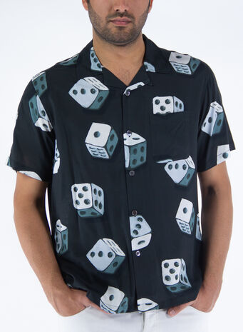 CAMICIA DICE PATTERN, BLACK, small