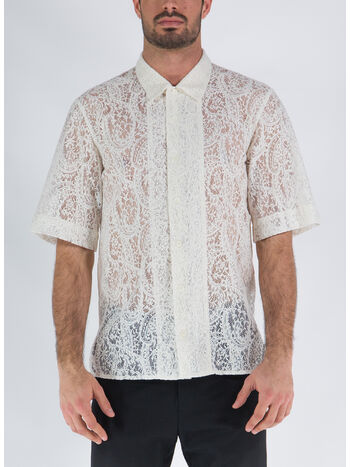 CAMICIA IN PIZZO COTONE E POLIESTERE, , small