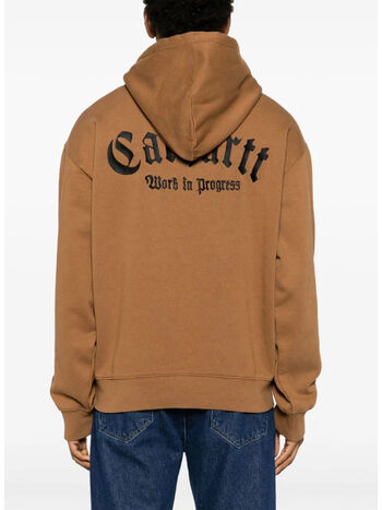 FELPA HOODIE ONYX SCRIPT, 08WXX HAMILTON BROWN/BLACK, small