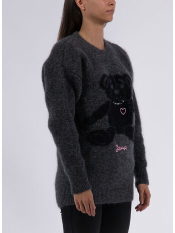 JUMPER IN MAGLIA MOHAIR, 8034 GREY, small