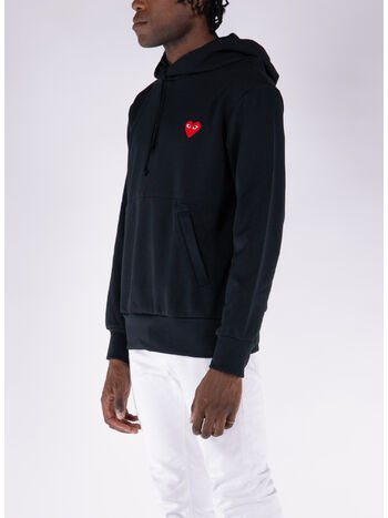 FELPA CON CAPPUCCIO, BLACK, small