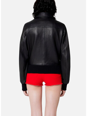 GIUBBOTTO ZIPPED BOMBER, 001 BLACK, small