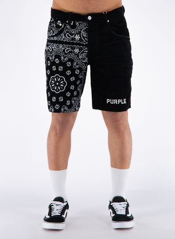 BERMUDA NEEDLE CORDUROY BANDANA PRINT, BLACK, small