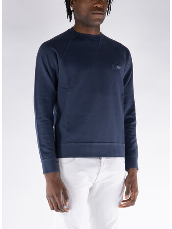 FELPA GIROCOLLO CON RICAMO, U811 BALTIC SCURO, small