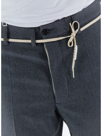 PANTALONE CHINO IN LANA CON COULISSE, , small