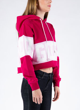 FELPA CROP CON LOGO, CHERRY56, small