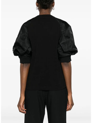 MAGLIA IN  NYLON TWILL COTTON, 001 BLACK, small