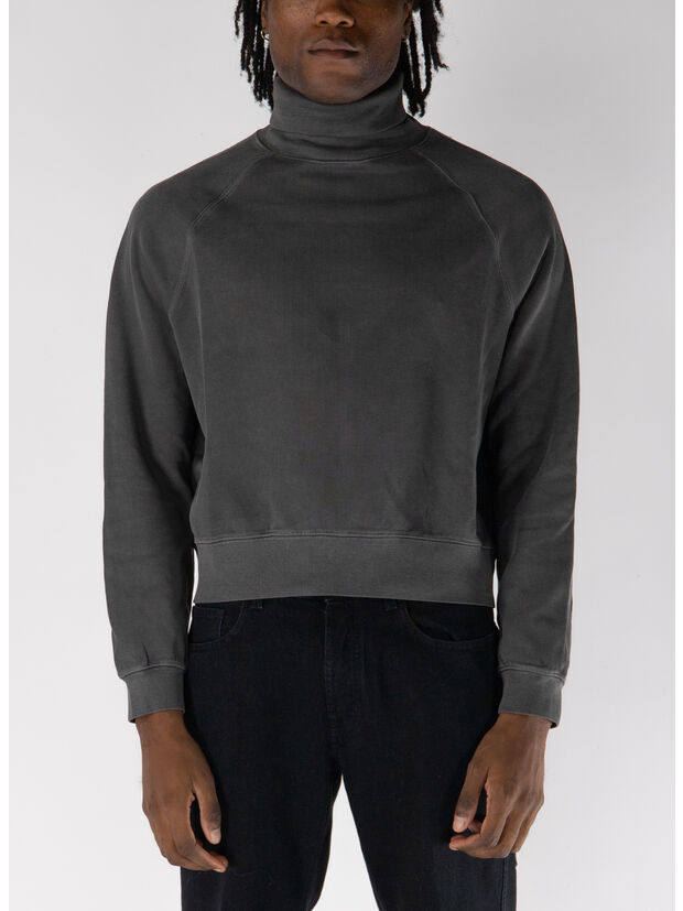 FELPA A COLLO ALTO SCHOLAR ROLLNECK, WORM BLACK ATHLETIC RIB, large