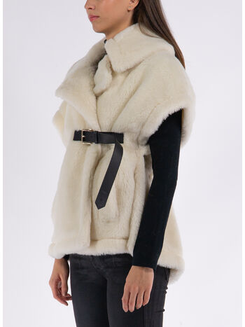 GILET IN TESSUTO TEDDY, 001, small