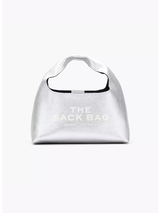 BORSA MINI THE METALLIC LEATHER SACK, 040 SILVER, large