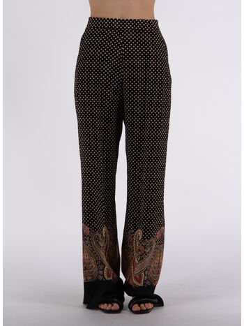 PANTALONI PALAZZO IN CRÊPE DE CHINE STAMPATA, 1, small