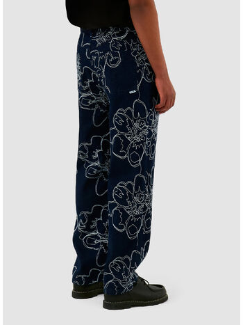 JEANS FLOWER STITCH ALL-OVER, NAVY, small