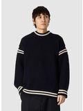 MAGLIONE KNIT CREWNECK REYNARD, 50486 DARK BLUE, thumb