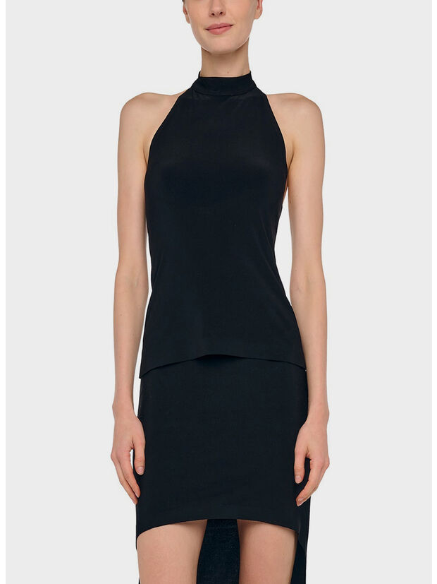 TOP HALTER, BLACK BLACK, large