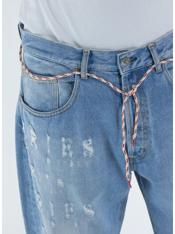 JEANS DESTROYED BATTEN JEAN, BLU BLUE, small