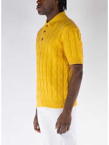 POLO IN MAGLIA TRECCIATO, YL YELLOW, small