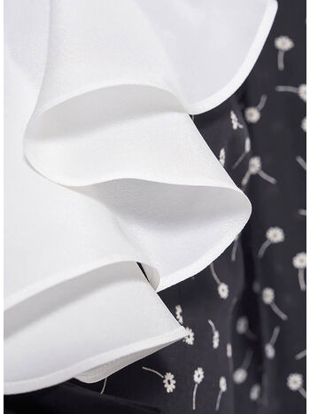ABITO MINI DAISY PRINT SILK WITH VOLAN, 0900 BLACK, small