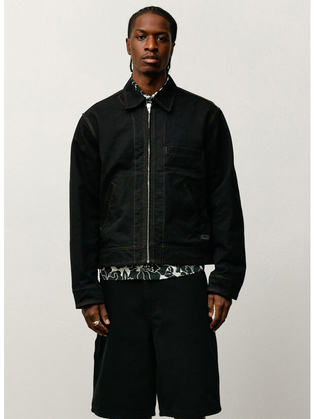 WORK JACKET COLLARED, 0001 BLACK, large