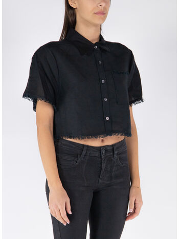 CAMICIA SOLANGE CROPPED, BLACK, small