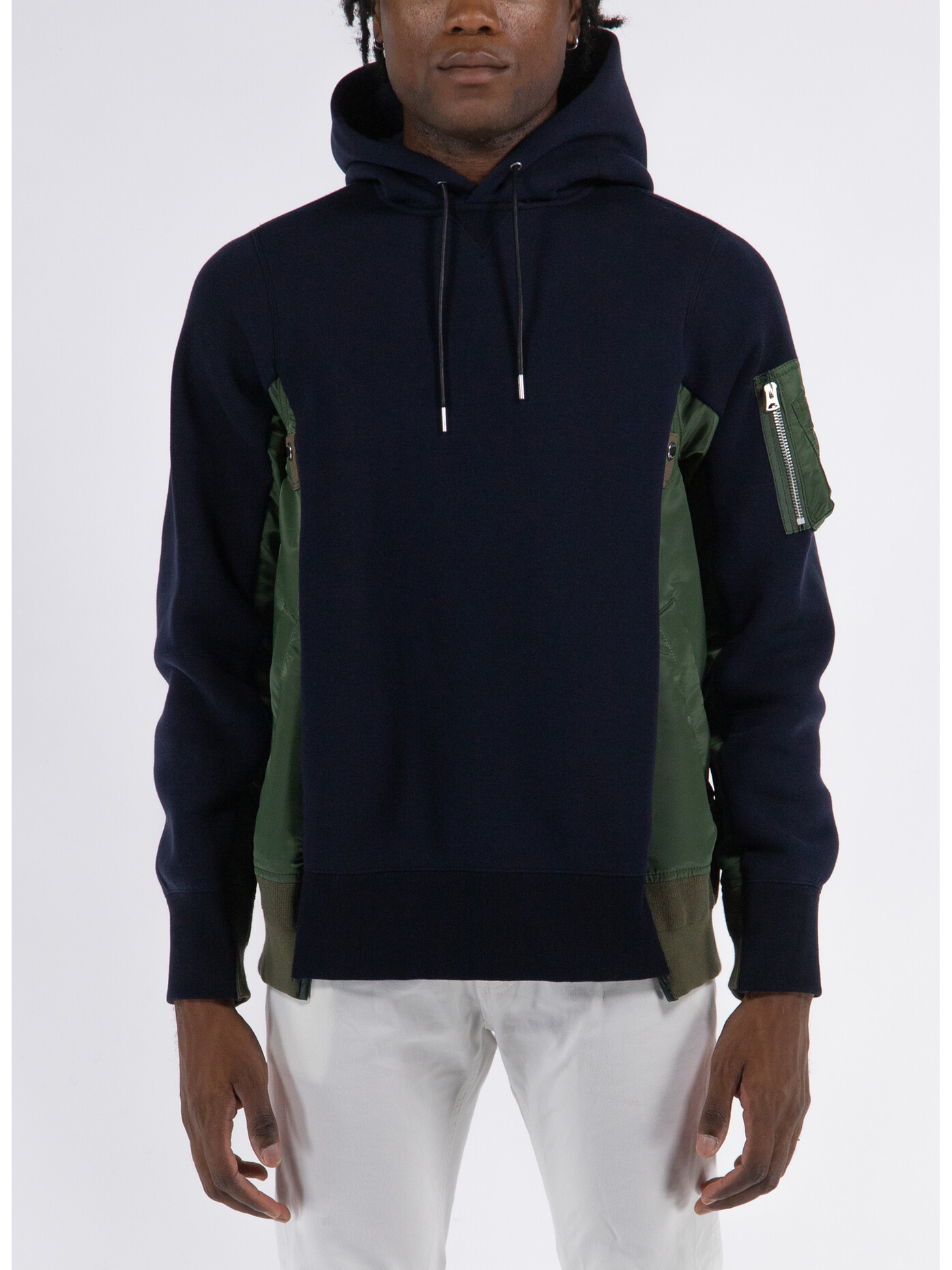 SACAI FELPA SPONGE SWEAT X NYLON TWILL HOODIE | a448872 | Susi