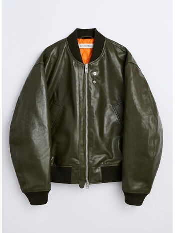 GIACCA IN PELLE, 320 GREEN, small