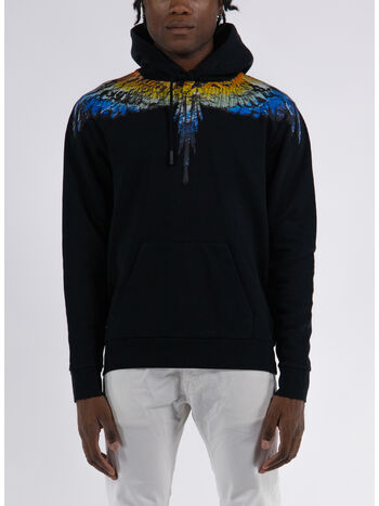 FELPA LUNAR WINGS REGULAR HOODIE, 1040 BLACK LIGHT B, small