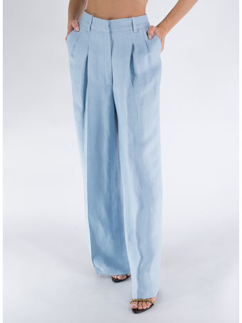 PANTALONE PALAZZO LINO E VISCOSA, , small