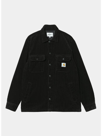 CAMICIA WHITSOME IN VELLUTO DI COTONE A COSTINE, 89XX BLACK, small