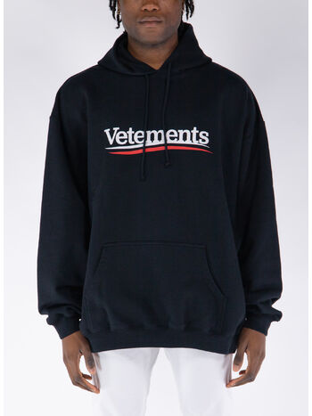 FELPA HOODIE CAMPAIGN LOGO, BLACK, small