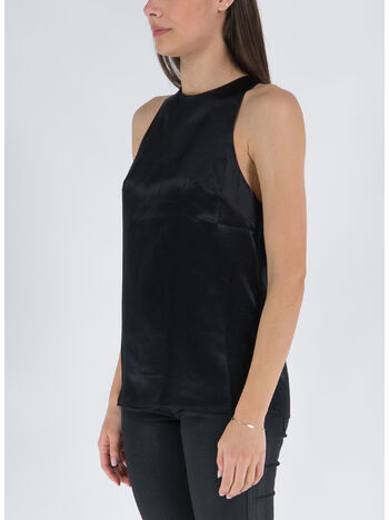 TOP IN SATIN DI SETA, BLACK NERO, small