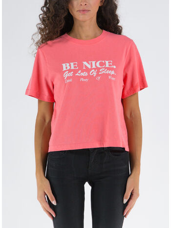 T-SHIRT BE NICE CROPPED, STRAWBERRY STRAWBERRY / WHITE, small