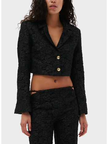 GIACCA CROPPED STRETCH JACQUARD, 099 BLACK, small