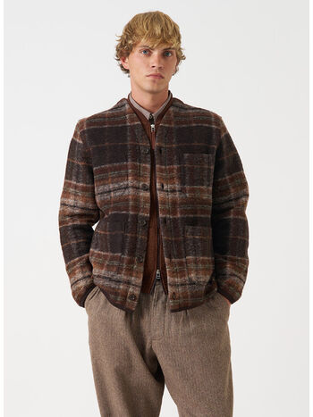 CARDIGAN PINO WOOL, BROWN, small