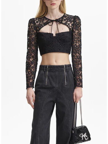 TOP CON MANICHE LUNGHE, BLACK, small