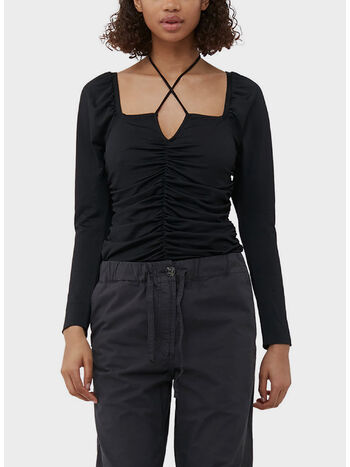 BLUSA SHINY CREPE, 099 BLACK, small