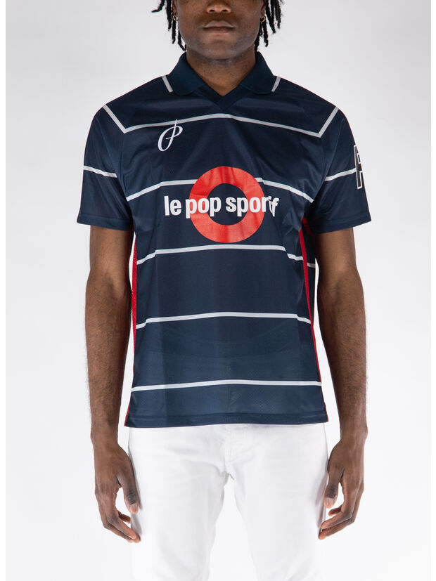 T-SHIRT STRIPED SPORTIF S/S, NAVY, large