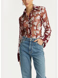CAMICIA MESH BORDEAUX FLOWER PRINT, 2934 ZINFANDEL, thumb