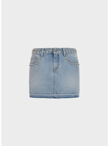 GONNA IN DENIM CON BORCHIE, 1761 LIGHT BLUE, small